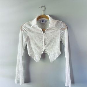 Princess Polly White Lace Crop Top